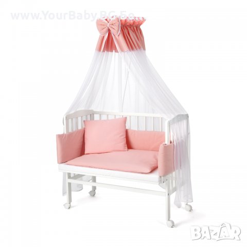 ТОП Странично Легло 2в1 тип Next to Me с Матрак - Цвят Бяло, снимка 9 - Кошарки - 37978716