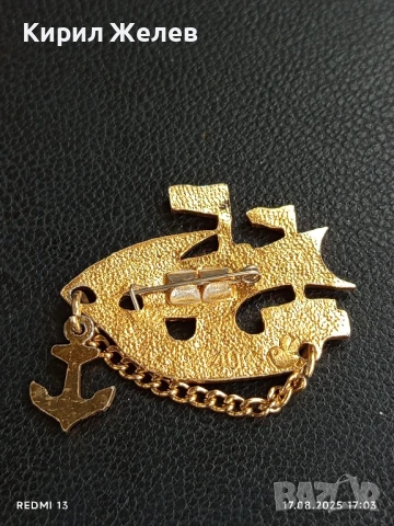 Красива значка кораб с котва ⚓ перфектно състояние за КОЛЕКЦИЯ 80703, снимка 4 - Колекции - 51393939