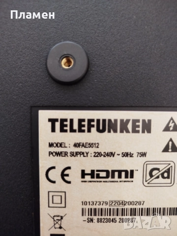 Телевизор Telefunken 40FAE5512 на части, снимка 2 - Части и Платки - 51523933