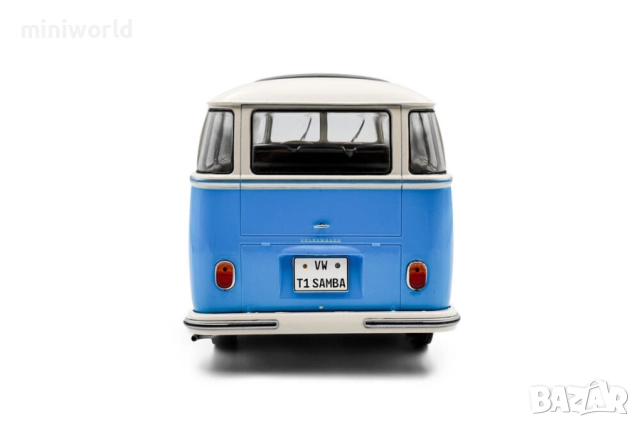 Volkswagen VW T1 Samba Bus 1962 - мащаб 1:18 на Solido моделът е нов в кутия, снимка 3 - Колекции - 52151896