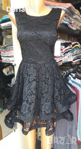 Черна дантелена рокля, снимка 2 - Рокли - 33684242