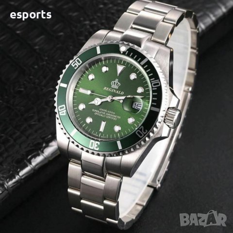 Мъжки часовник Reginald Silver Green сребристо-зелен неръждаема стомана нов luxury 