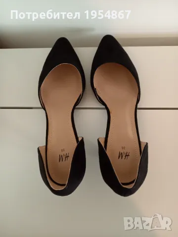 Чисто нови H&M велурени обувки ток 5 см, снимка 5 - Дамски обувки на ток - 48370082