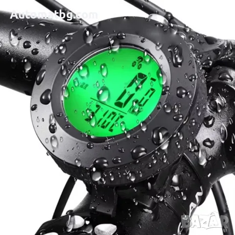 Компютър за велосипед и мотопед Automat, LCD дисплей с три цвята, Водоустойчив, снимка 3 - Аксесоари за велосипеди - 49376578