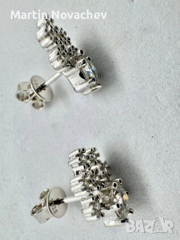 Сребърни обеци с мойсанит (Диамант) 0.5 карата, снимка 7 - Обеци - 52642209