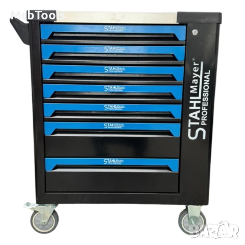 Професионален шкаф с инструменти Stahlmayer – 7 чекмеджета, неръждаем плот, 251 части, снимка 10 - Други инструменти - 52242547