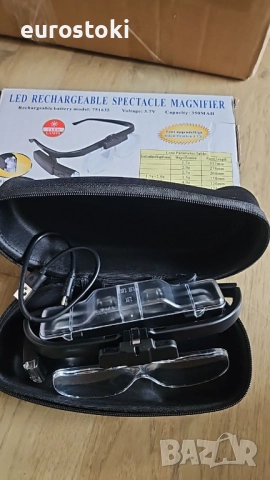 Лупа очила с LED светлина за работа отблизо, USB акумулаторна лупа за глава, снимка 10 - Други инструменти - 52484597