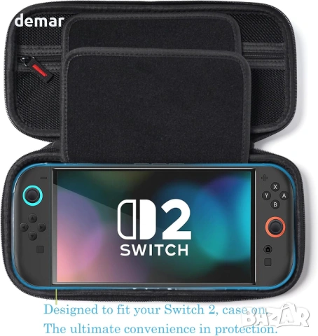 Woopais Твърд защитен калъф за конзола Switch 2 и аксесоари с 20 слота за карти, снимка 3 - Аксесоари - 53594644