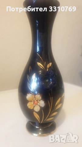 Красиви порцеланови вази с много кобалт и злато. , снимка 12 - Вази - 52511832
