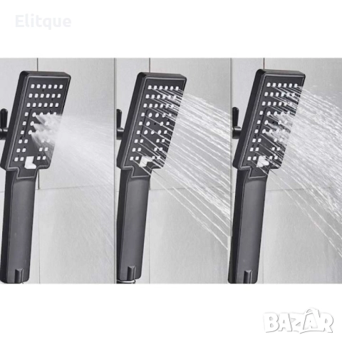Комплект душ колона, стенен монтаж, двойно управление, керамика, 131-200 мм, черна, снимка 7 - Други стоки за дома - 52854058