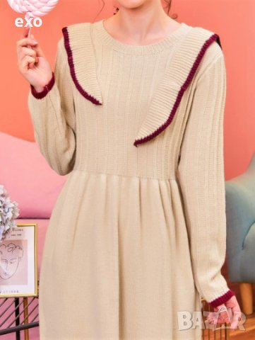 Макси рокля, Стилна рокля есен зимa, Топла рокля, Ефектна рокля, снимка 3 - Рокли - 43089380