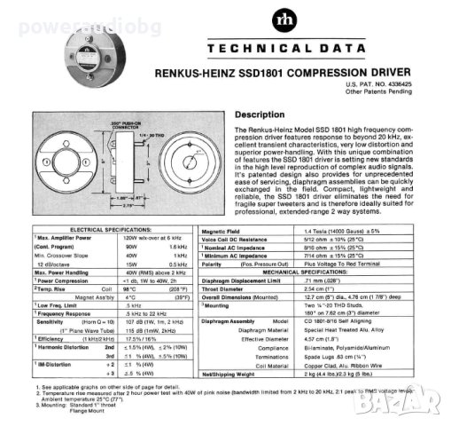 Vintage Редки Високочестотни Драйвери (пищялки) Renkus Heinz SSD 1801 Compression Drivers - 6бр, снимка 10 - Тонколони - 43974551
