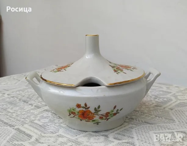 КРАСИВА ПОРЦЕЛАНОВА ЗАХАРНИЦА ОТ СОЦА С ЩИПКА ЗА КУБЧЕТА ЗАХАР , снимка 2 - Колекции - 50143977