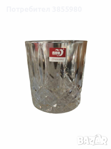Комплект от деликатно стъкло, 6 чаши и купа за лед с удобни щипки (001), снимка 4 - Сервизи - 44875835