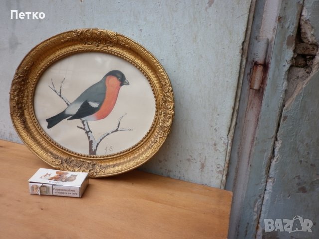 Стара  картина  36.5 / 30 см, снимка 5 - Антикварни и старинни предмети - 43389661