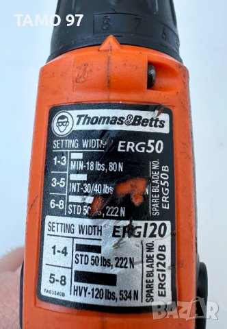 Thomas & Betts ERG120 - Инструмент за кабелни опашки , снимка 3 - Други инструменти - 43660304