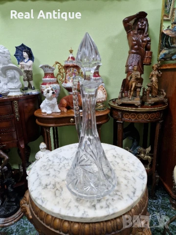 Уникална антикварна чешка кристална гарафа Бохемия Bochemia , снимка 5 - Антикварни и старинни предмети - 50687569