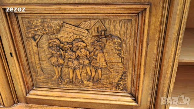 Шкаф с дърворезба масив №165 , снимка 3 - Шкафове - 52652368