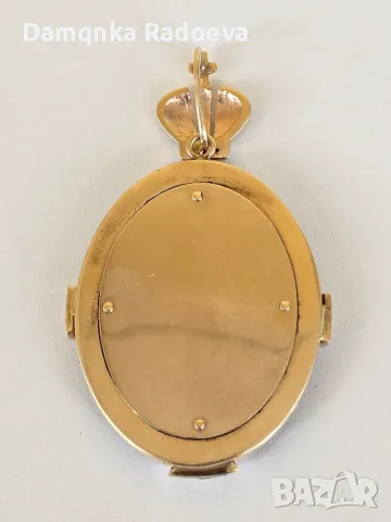 СССР златна висулка с Якутски Диаманти 14 карата, снимка 6 - Колиета, медальони, синджири - 49783796