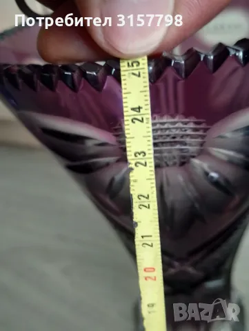 Кристална ваза Бохемия, снимка 6 - Вази - 47391713