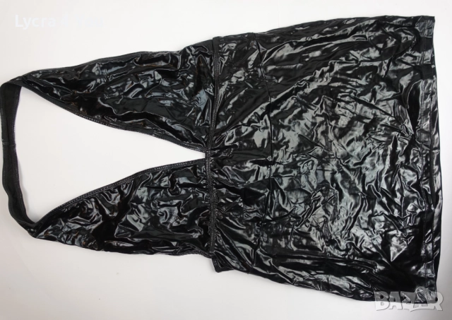 Cottelli Collection XL (EU 48-50) еротична къса рокля с кожен/мокър ефект, снимка 9 - Бельо - 52958685