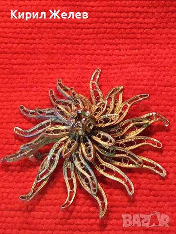 СТАРИННА ФИНА ФИЛИГРАННА СРЕБЪРНА БРОШКА ЦВЕТЕ СРЕБРО ВИСОКА ПРОБА РЪЧНА МАЙСТОРСКА РАБОТА 47957, снимка 15 - Антикварни и старинни предмети - 48476640