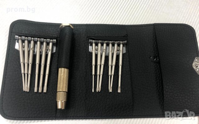 отвертка, накрайници, битове 13ч. за ремонт на смартфони, часовници, снимка 2 - Отвертки - 37511808