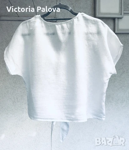 Модерен ленен топ кроп, снимка 6 - Корсети, бюстиета, топове - 51062983