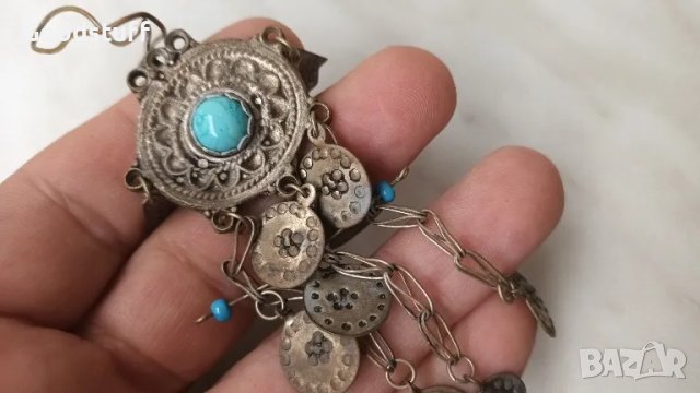Възрожденски накит,тюркоаз,забодка,трепка,бодка,игла,сачан,носия, снимка 4 - Антикварни и старинни предмети - 50421993