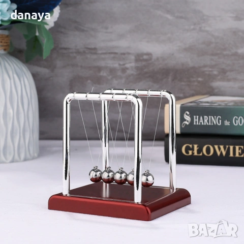 6371 Махалото на Нютон – антистрес перпетомобиле за бюро и офис, 17см