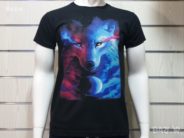 Нова мъжка тениска с дигитален печат Вълк, GALAXY WOLF, Серия вълци, снимка 9 - Тениски - 29040524