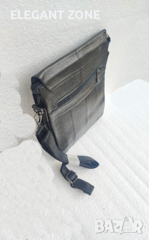 Мъжка кожена чанта с капак., снимка 8 - Чанти - 38806761