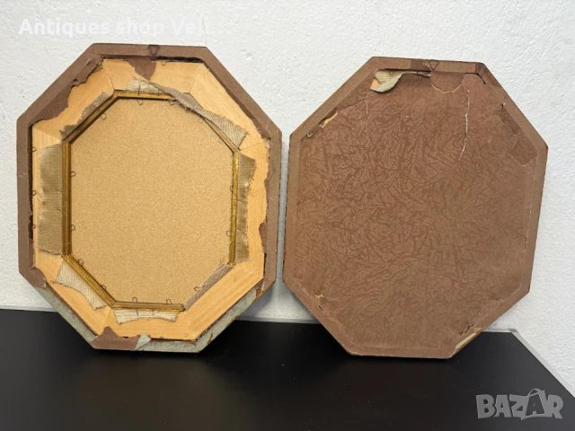 Чифт маслени картини цветя №7237, снимка 5 - Антикварни и старинни предмети - 51094698