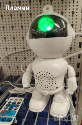 Робот нощна лампа LED прожектор и тонколона астронавт дистанционно  11 x 8 x 20 cm, снимка 9 - Играчки за стая - 53433927