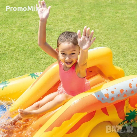 Детски надуваем басейн с пързалка Intex 57444NP Dinosaur Play Center 4в1 Надуваем център, снимка 3 - Басейни и аксесоари - 51102291