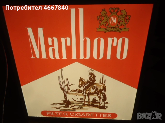 Marlboro светеща табела 60x60см., снимка 2 - Колекции - 53565900
