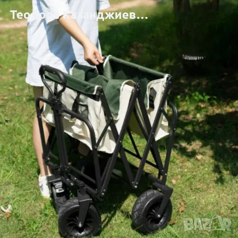 Многофункционална сгъваема количка 2 в 1 с масичка за къмпинг и пикник TV136, снимка 2 - Къмпинг мебели - 49666117