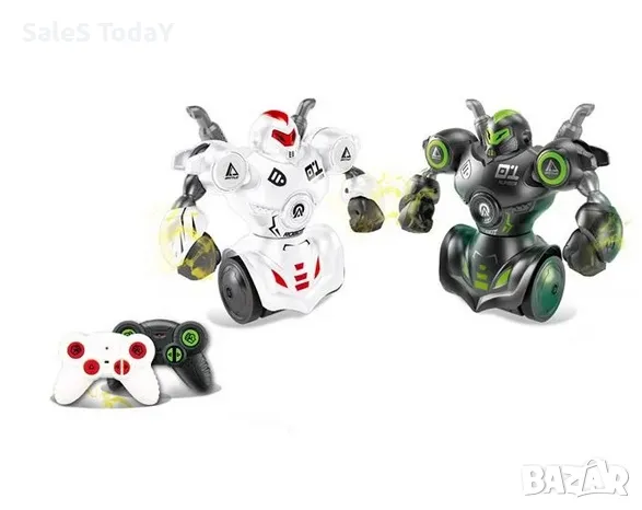 Роботи с дистанционни, Комплект от 2 робота, светлинни и звукови ефекти, дистанционни управления, снимка 3 - Електрически играчки - 48250595