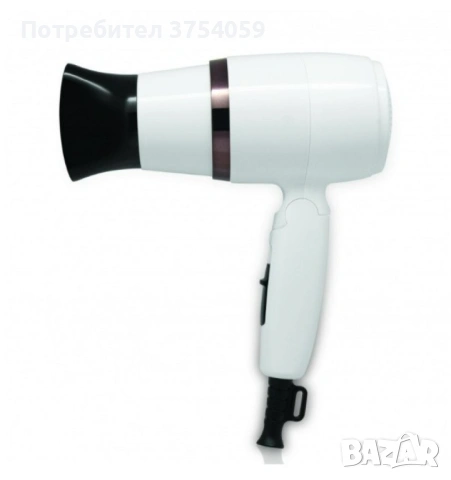 Сешоар Rosberg, 1600W, Черен/Бял, Сгъваема дръжка 2 години гаранция, снимка 2 - Сешоари - 53081638