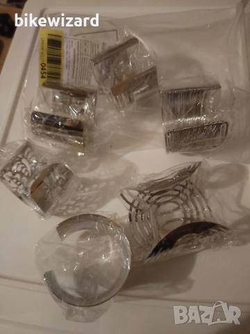 Комплект от 6 гривни за жени неръждаема стомана широки регулируеми НОВИ, снимка 3 - Гривни - 52435861