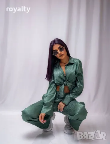 Елегантен зелен дамски комплект , снимка 2 - Комплекти - 49583226