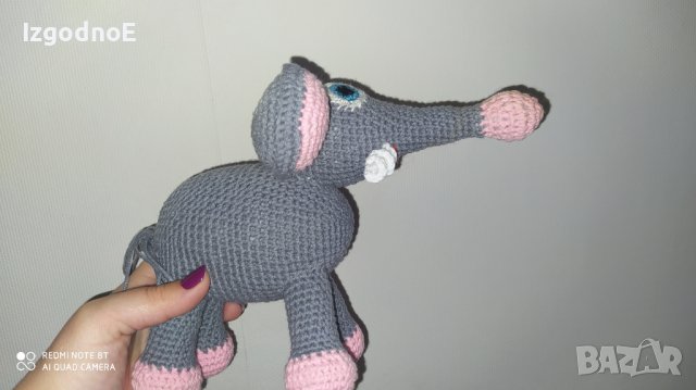 Плетена играчка слонче, амигуруми, снимка 1 - Плюшени играчки - 36908350