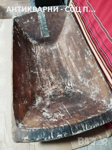 Старинна Ръчно Изработена Дървена Ренесансова Нощва, Корито За Месене На Тесто 19' Век / НОМЕР 693., снимка 5 - Антикварни и старинни предмети - 53486111