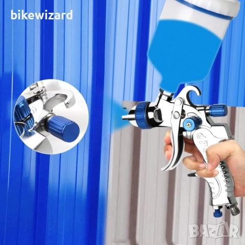 Awsuc HVLP пистолет за боядисване, 3 дюзи 1.4 мм 1.7 мм 2.0 мм НОВ, снимка 3 - Други инструменти - 52406204