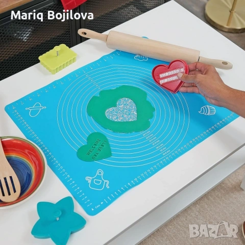 Силиконова постелка за печене, точене и месене, снимка 7 - Аксесоари за кухня - 53010673