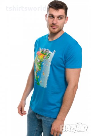 Нова мъжка синя тениска с трансферен печат Черно море - България, снимка 9 - Тениски - 28222259