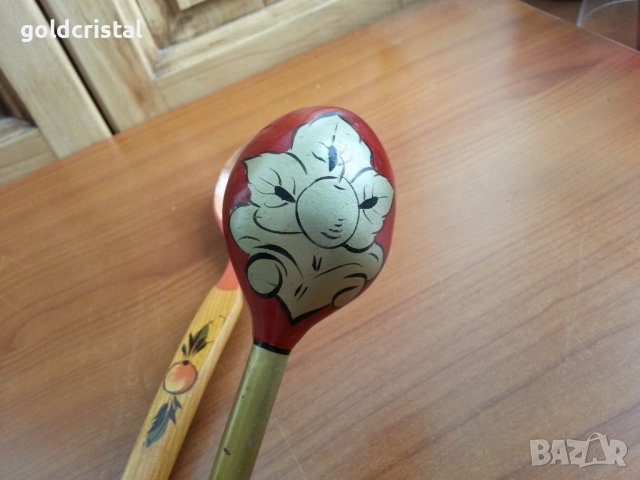 Руски дървени лъжици хохлома , снимка 4 - Антикварни и старинни предмети - 37953886
