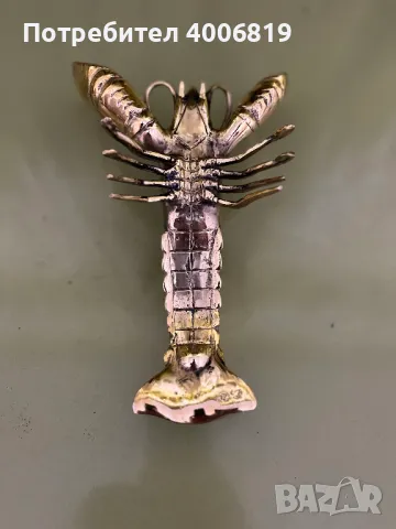 Склуптура,декорация на омар от полиран бронз(XL), снимка 6 - Декорация за дома - 48636459