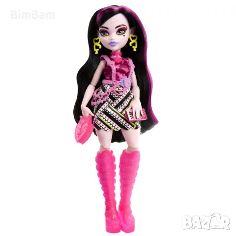 Оригинална кукла Monster High Neon Frights - Draculaura / 19+ изненади, снимка 2 - Кукли - 48142091