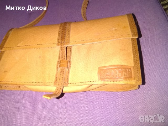 Чанта за през рамо Несебър от соца 1980г нова естествена кожа 21х12х5см, снимка 2 - Чанти - 38217645